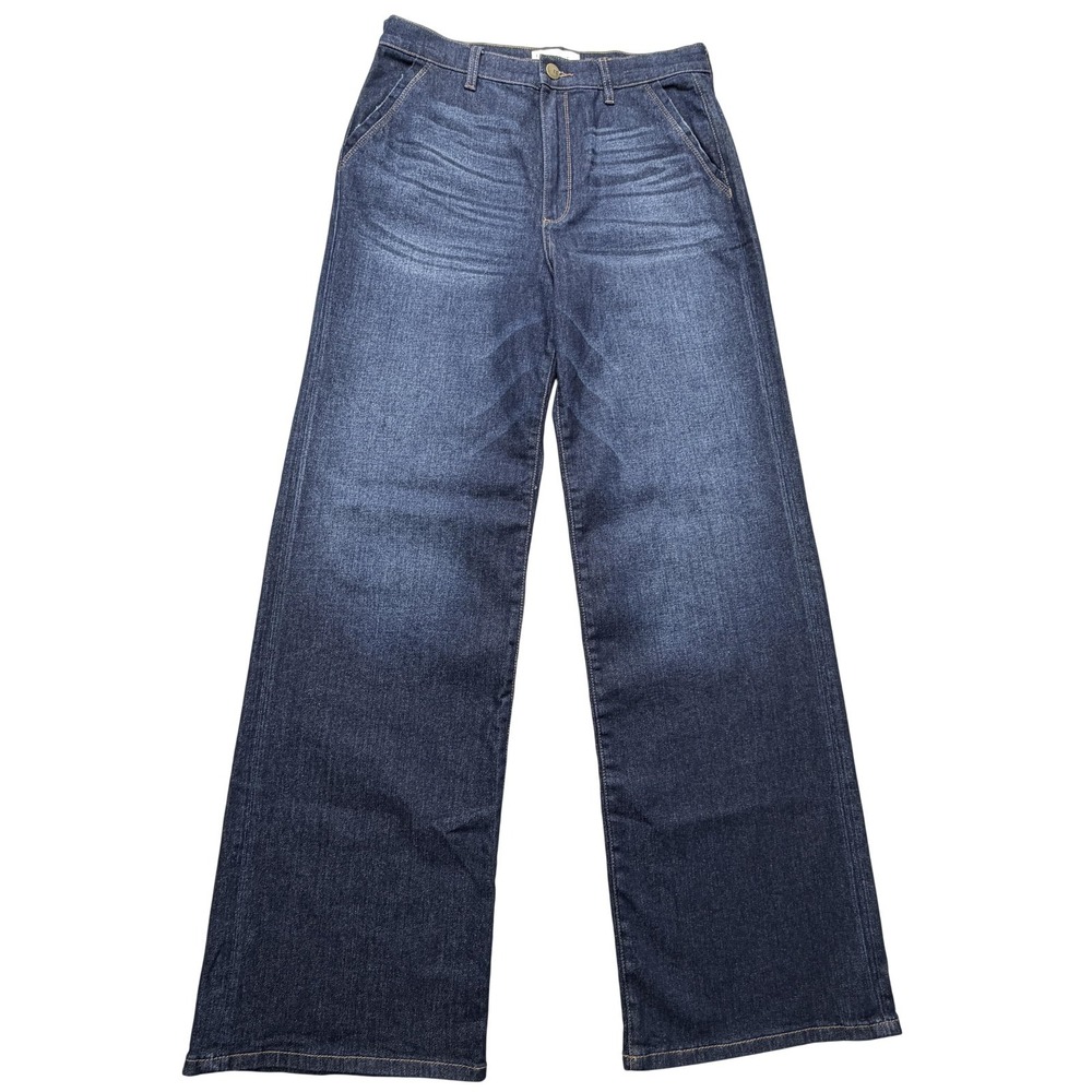 Evereve tall extra long High-Rise Wide Leg Jeans in Dark Wash Blue